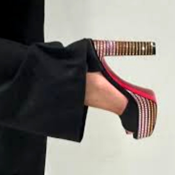 NIB2295 CHRISTIAN LOUBOUTIN Sandaloo Strass Red Sole Platform Sandals 38.5 8 - Picture 4 of 16